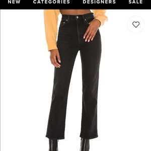 Agolde pinch waist kick leg in black